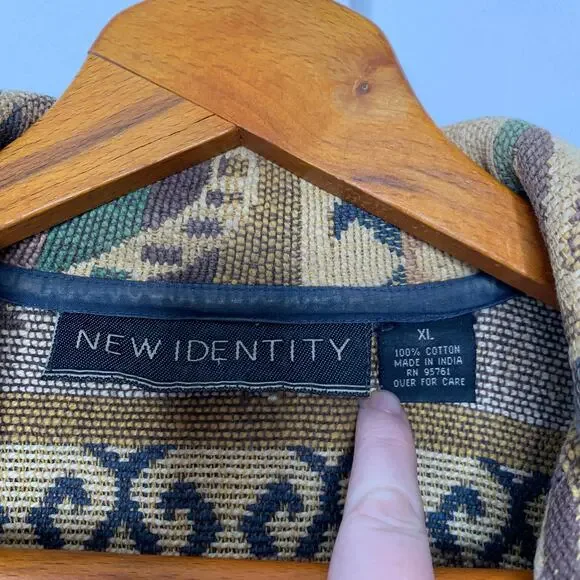 Vintage 80s New Identity women's woven cotton southwestern print blazer XL - Picture 7 of 10